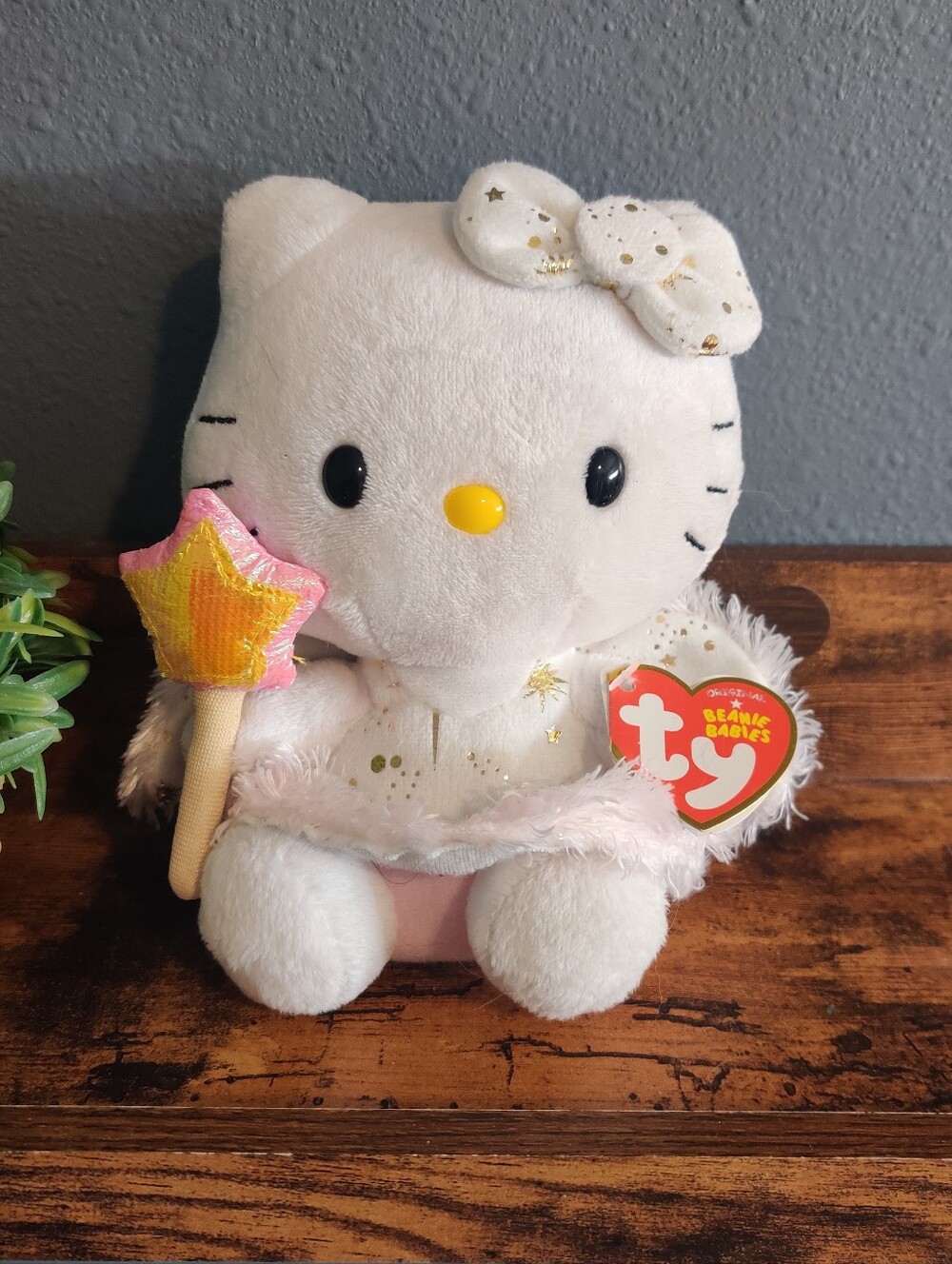 Ty Sanrio Hello Kitty Fairy Angel Plush Stuffed Animal 6” Nwt New Wings Wand